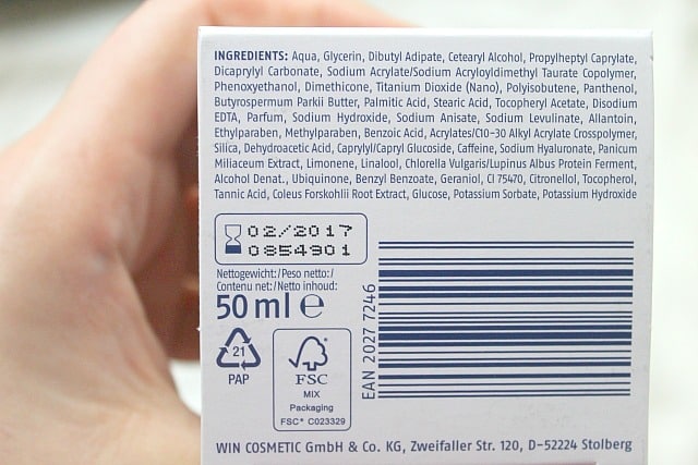 cien moisturising cream time control