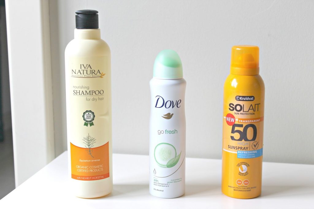 Iva natura shampoo Dove deodorant go fresh Kruidvat solait sunspray spf 50