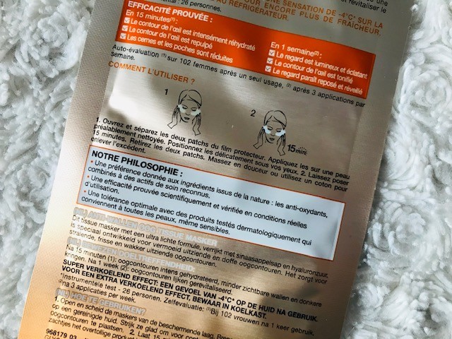 garnier oog tissue masker