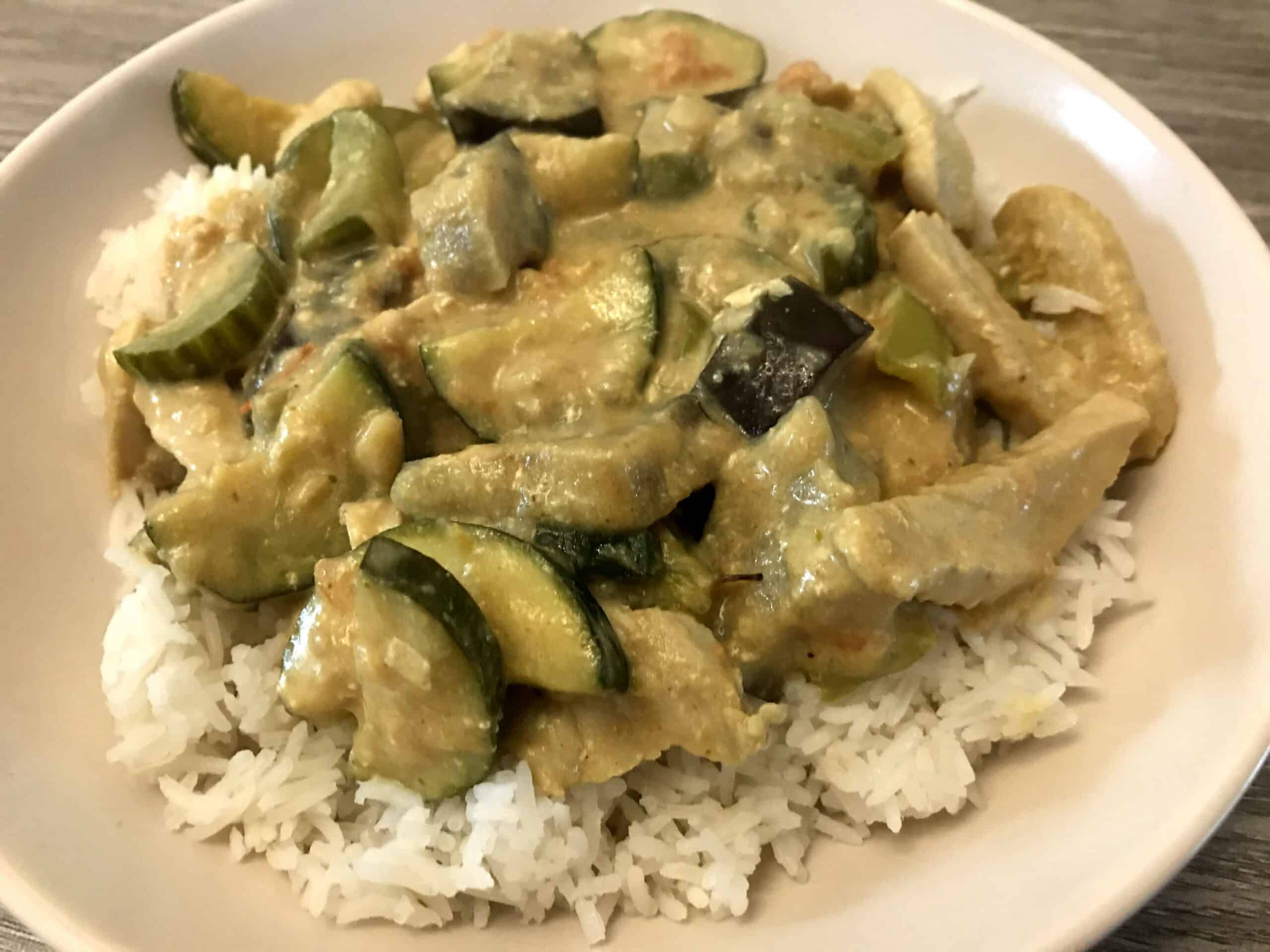 groene curry met kip en groenten