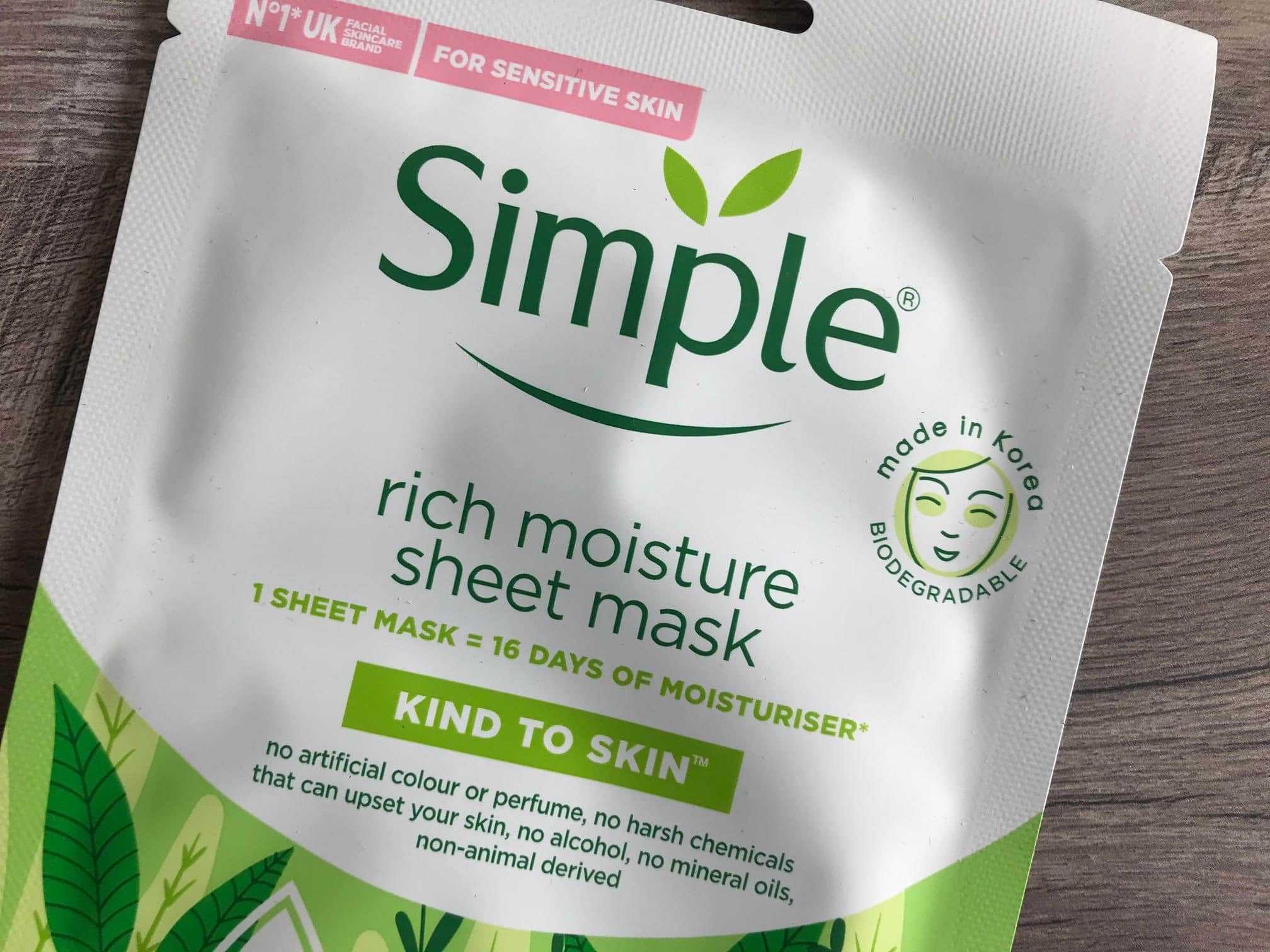 simple sheet mask