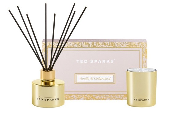 ted sparks candle & diffuser set vanilla cedarwood