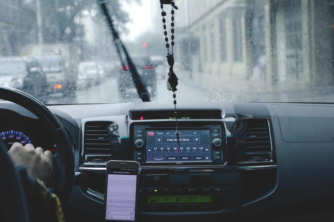 gehuurde auto