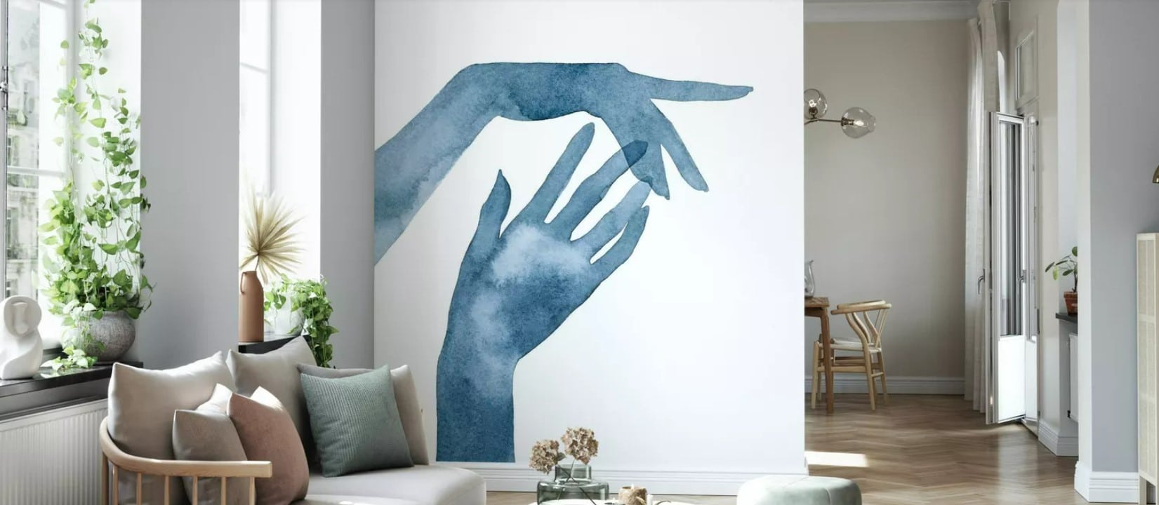 fotobehang shadow hands III