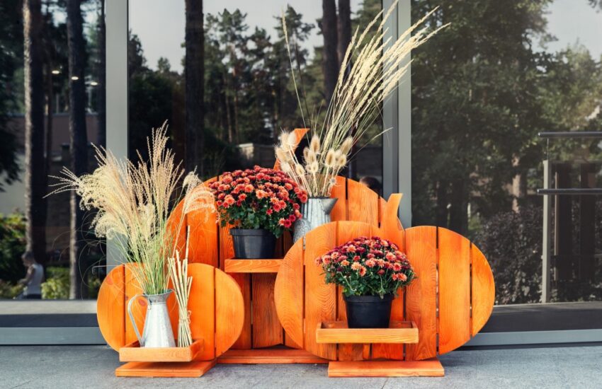 buiten herfstdecoraties