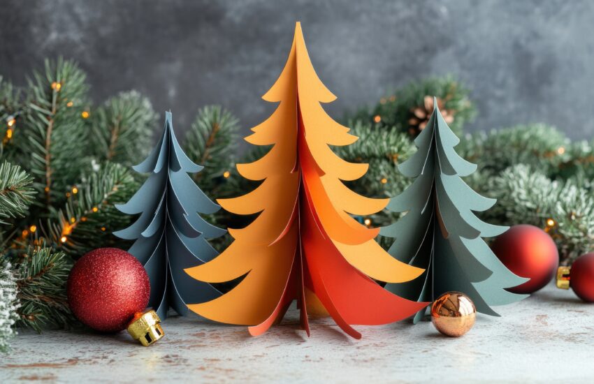 papieren kerstbomen